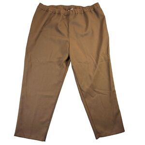 Bend Over Pants Womens 42×31 Brown Pull On Elastic Waist Stretch Career Office